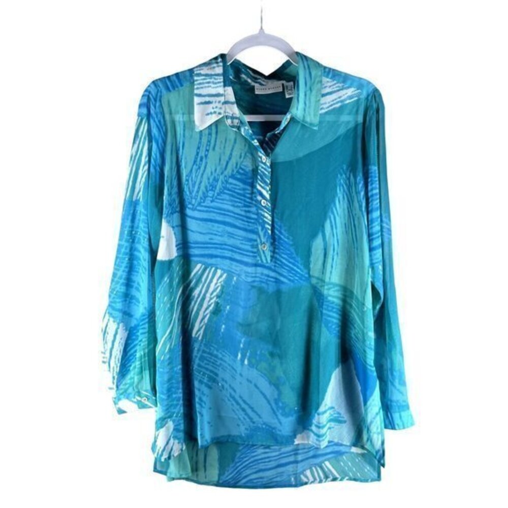 Susan Graver Womens‎ Tops Size 8 Printed Chiffon Tunic